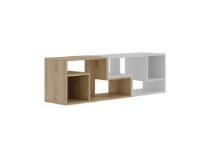 Mueble TV modular de madera "Glis" - 145 x 35 x 44 cm - Blanco