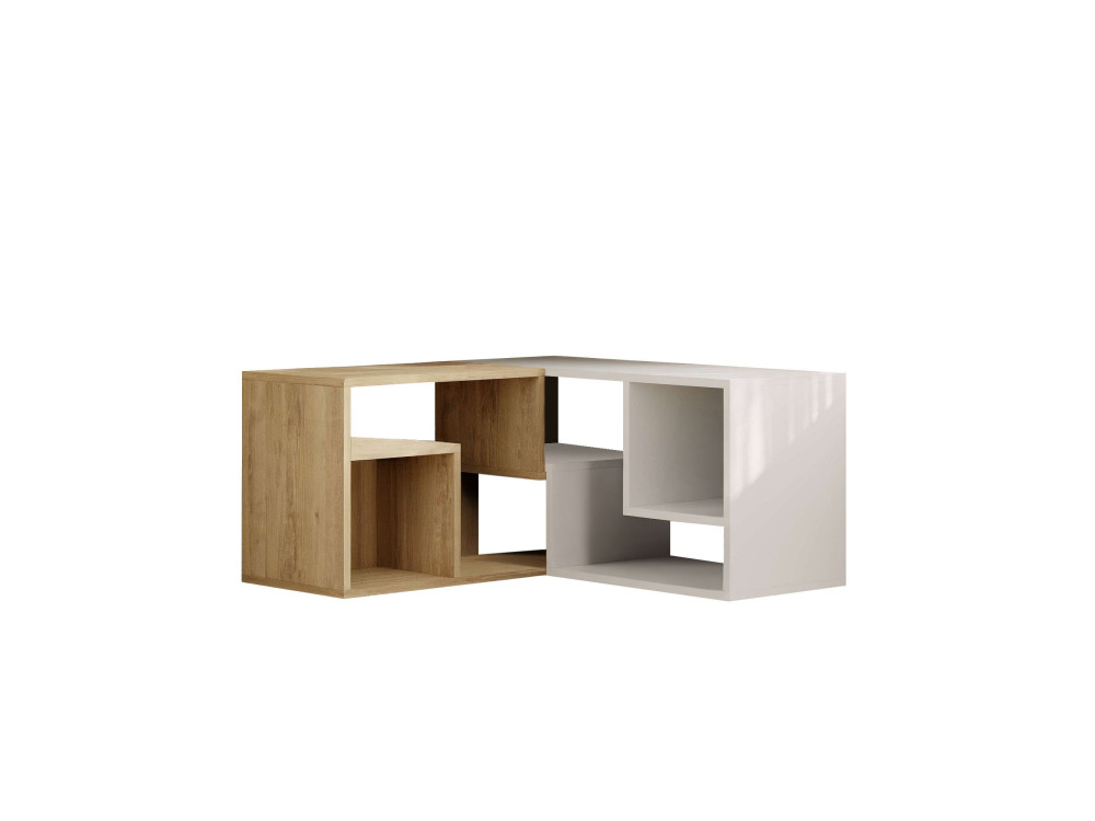 Mueble TV modular de madera "Glis" - 145 x 35 x 44 cm - Blanco