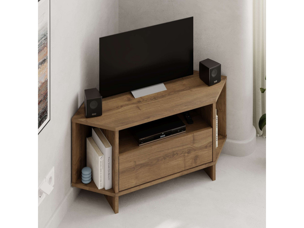 Soporte de TV de madera "Viva" - 95 x 35 x 45 cm - Marrón