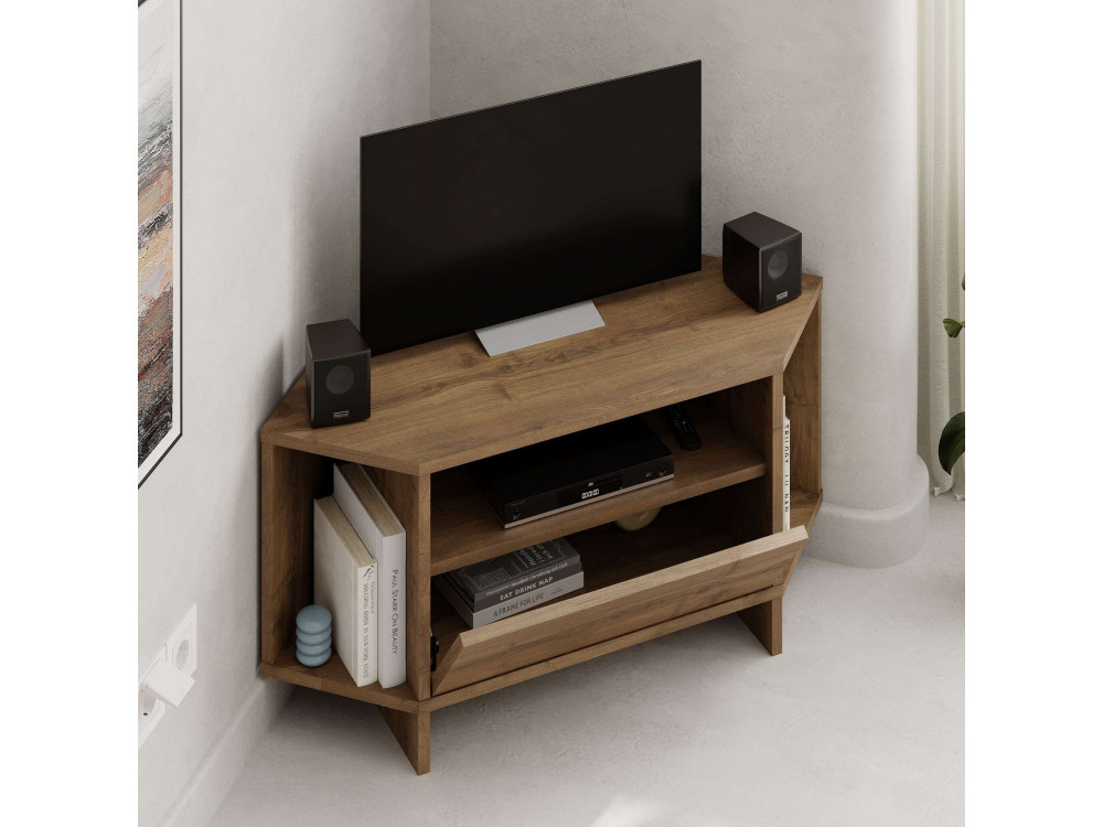 Soporte de TV de madera "Viva" - 95 x 35 x 45 cm - Marrón