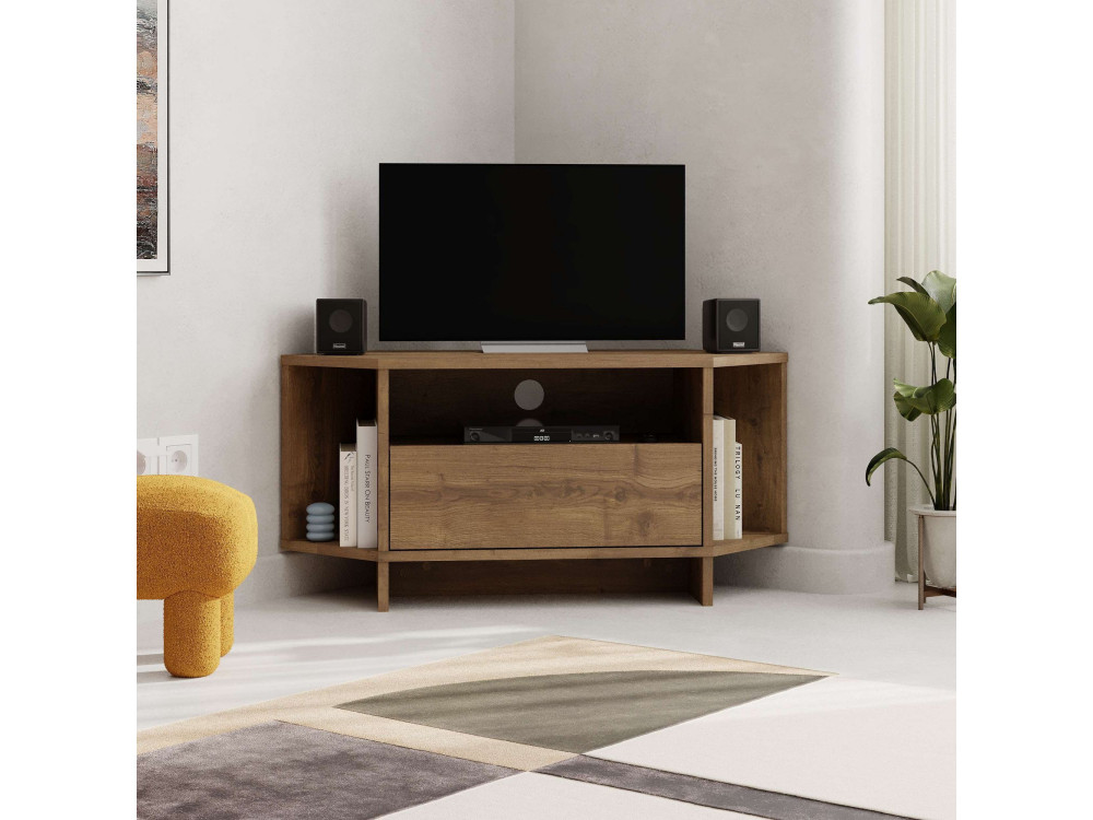 Soporte de TV de madera "Viva" - 95 x 35 x 45 cm - Marrón