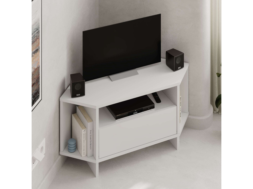 Soporte de TV de madera "Viva" - 95 x 35 x 45 cm - Blanco