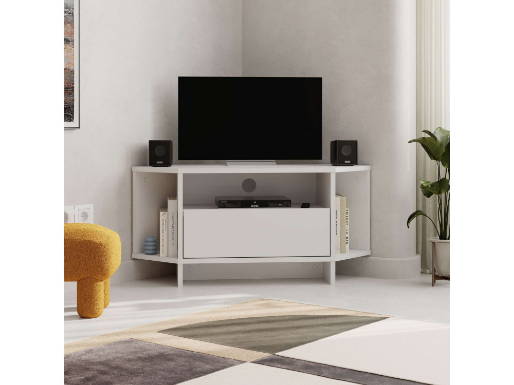 Soporte de TV de madera "Viva" - 95 x 35 x 45 cm - Blanco