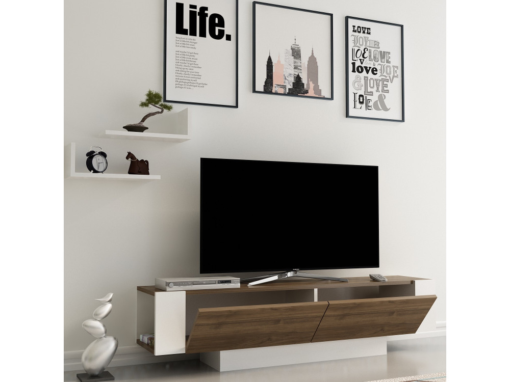 Soporte de TV de madera "Matera" - 150 x 31 x 41 cm - Marrón