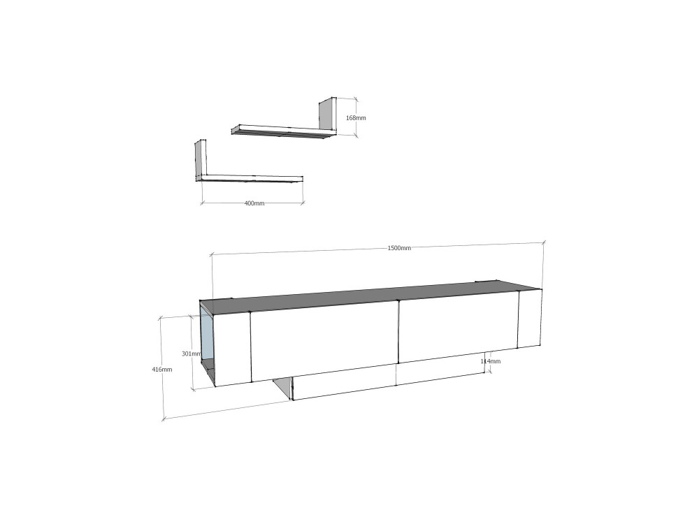 Soporte de TV de madera "Matera" - 150 x 31 x 41 cm - Marrón