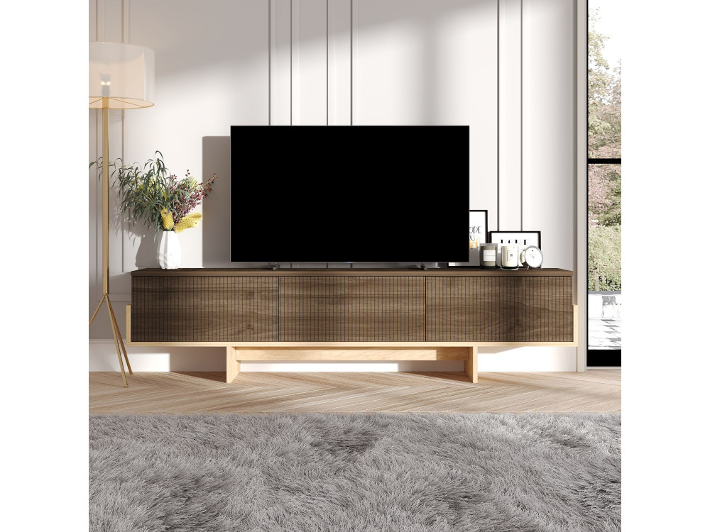 Soporte de TV de madera "Hege" - 180 x 30 x 44 cm - Marrón