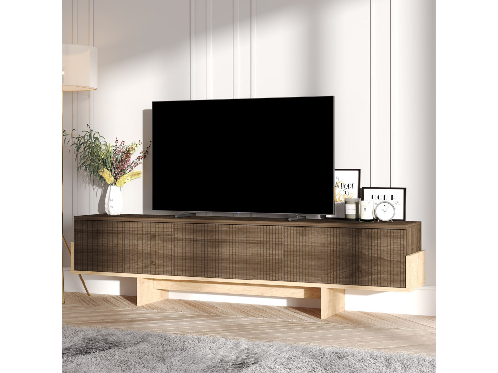 Soporte de TV de madera "Hege" - 180 x 30 x 44 cm - Marrón