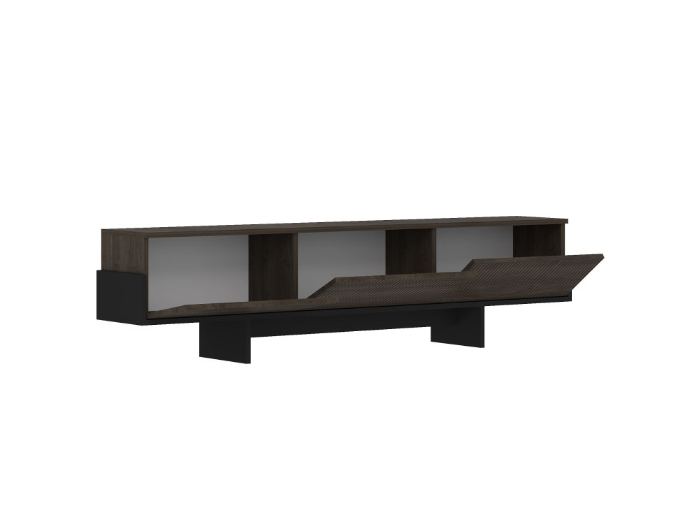 Soporte de TV de madera "Hege" - 180 x 30 x 44 cm - Negro