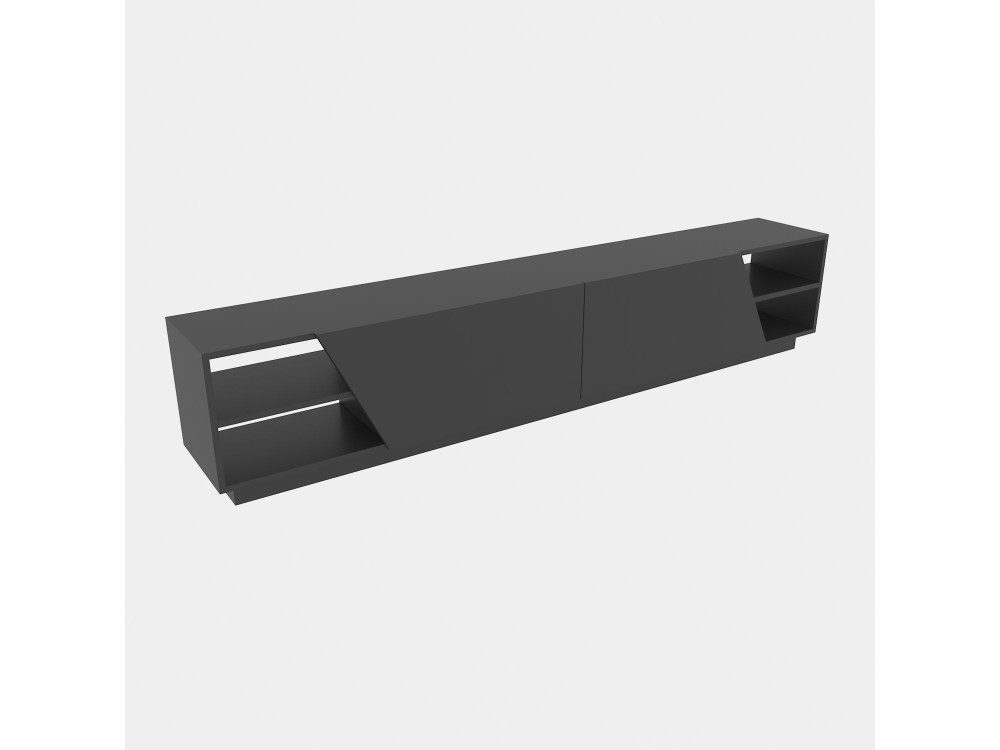 Soporte de TV de madera "Rhodes" - 240 x 37 x 47 cm - Gris antracita