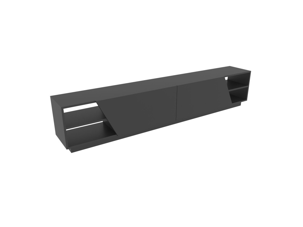 Soporte de TV de madera "Rhodes" - 240 x 37 x 47 cm - Gris antracita