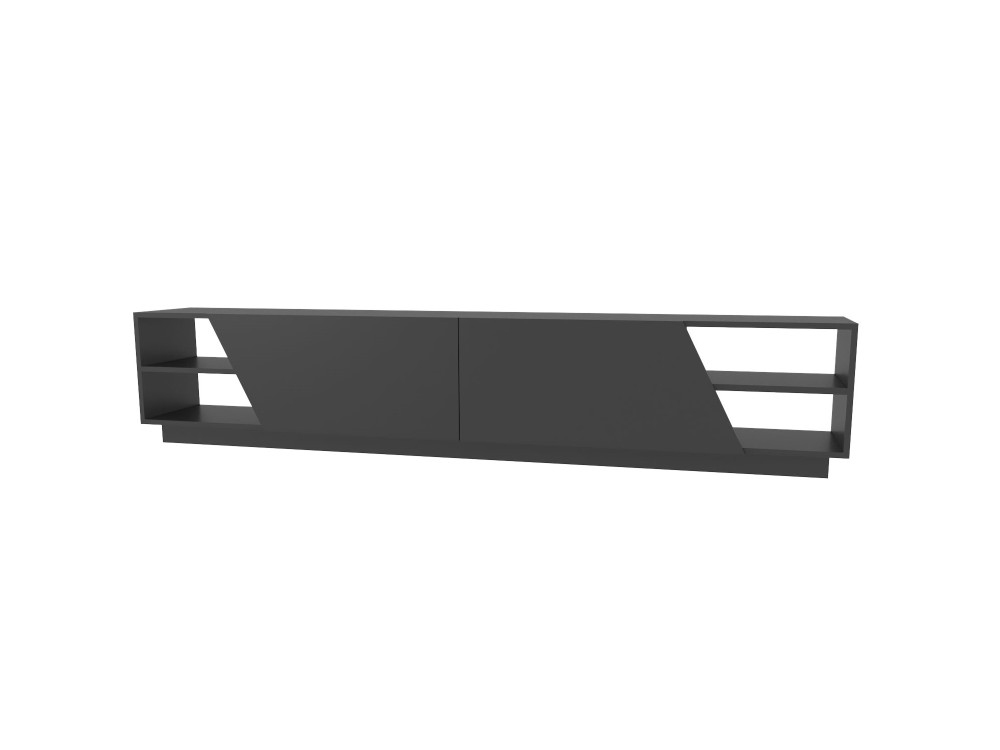 Soporte de TV de madera "Rhodes" - 240 x 37 x 47 cm - Gris antracita