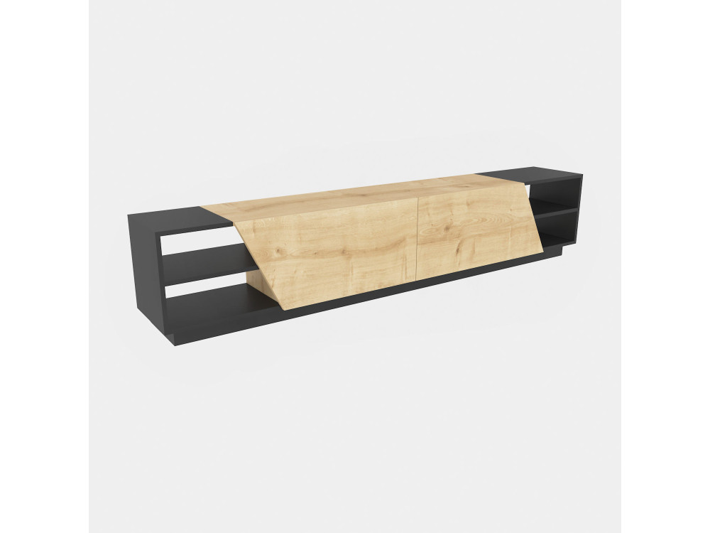 Soporte de TV de madera "Rhodes" - 240 x 37 x 47 cm - Beige