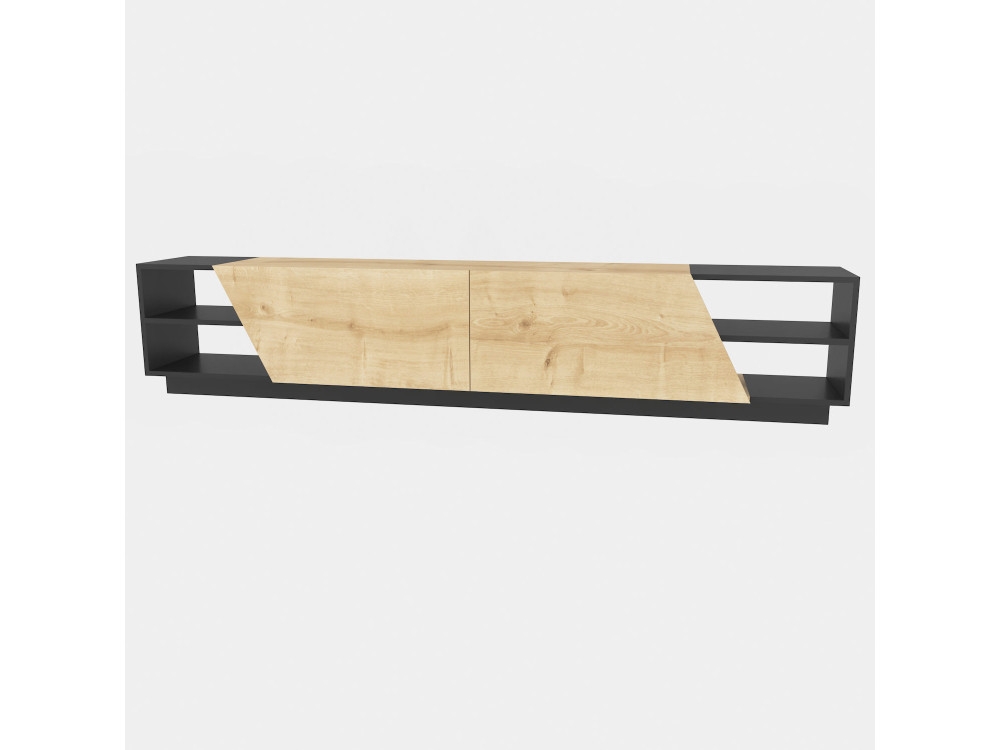 Soporte de TV de madera "Rhodes" - 240 x 37 x 47 cm - Beige