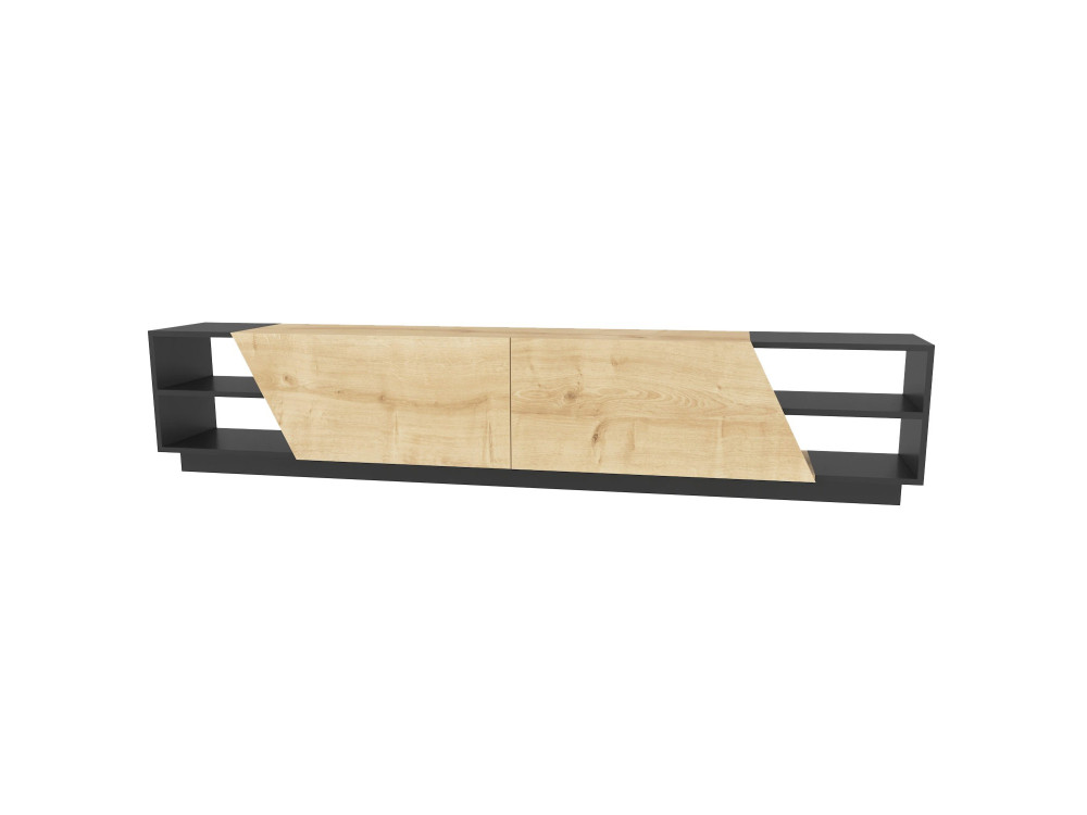 Soporte de TV de madera "Rhodes" - 240 x 37 x 47 cm - Beige