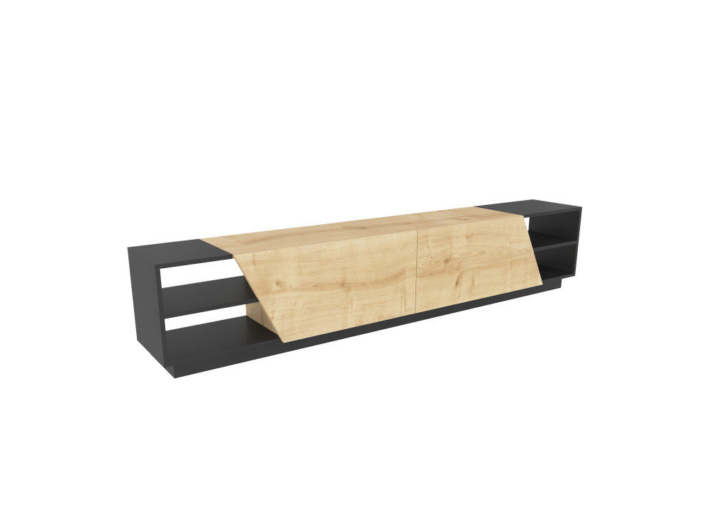 Soporte de TV de madera "Rhodes" - 240 x 37 x 47 cm - Beige