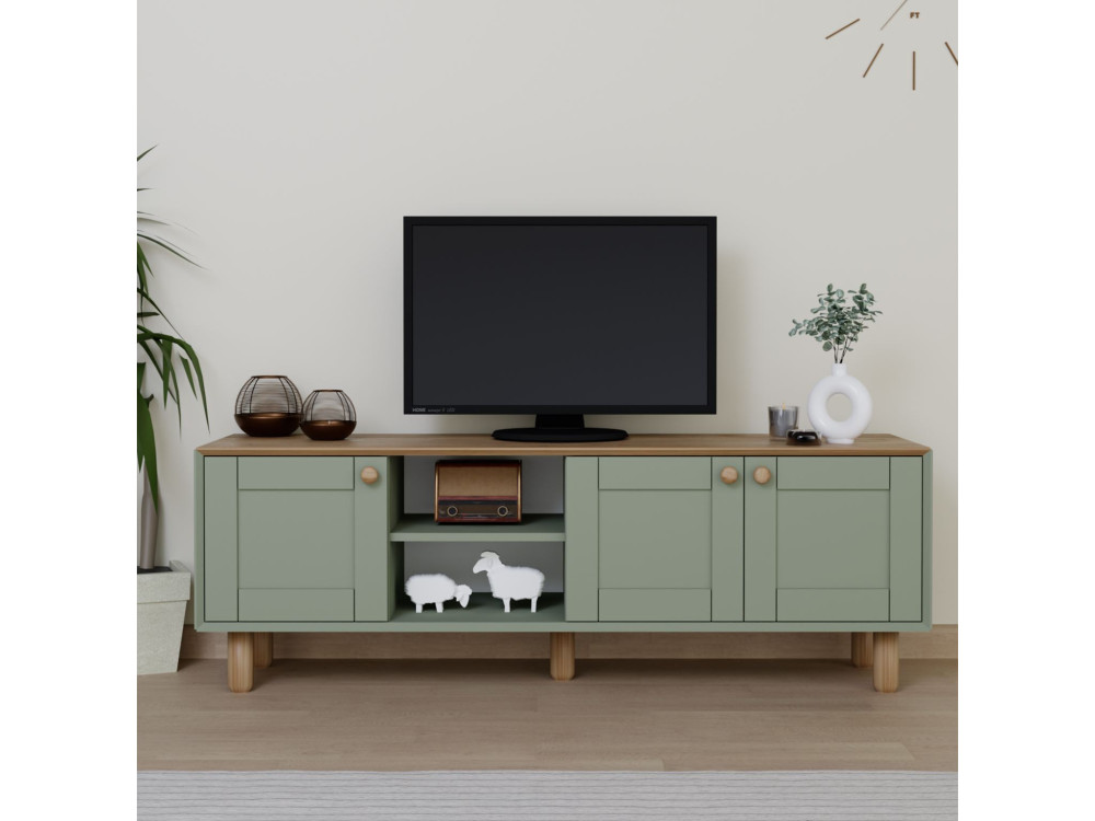 Mia" soporte de TV de madera - 160 x 40 x 56 cm - Verde