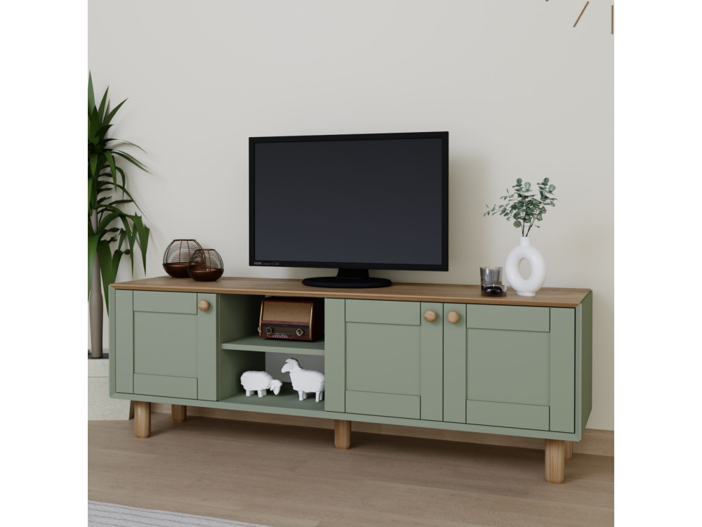Mia" soporte de TV de madera - 160 x 40 x 56 cm - Verde