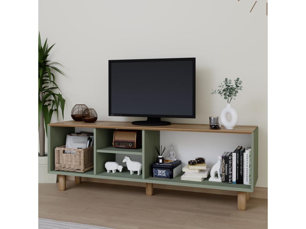 Mia" soporte de TV de madera - 160 x 40 x 56 cm - Verde