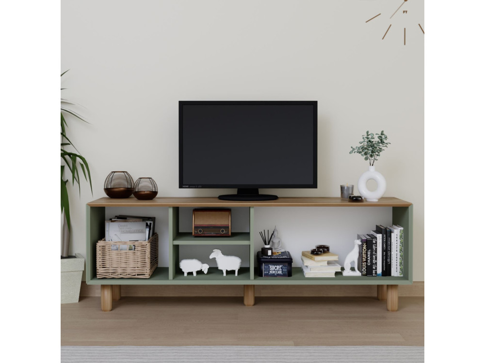 Mia" soporte de TV de madera - 160 x 40 x 56 cm - Verde
