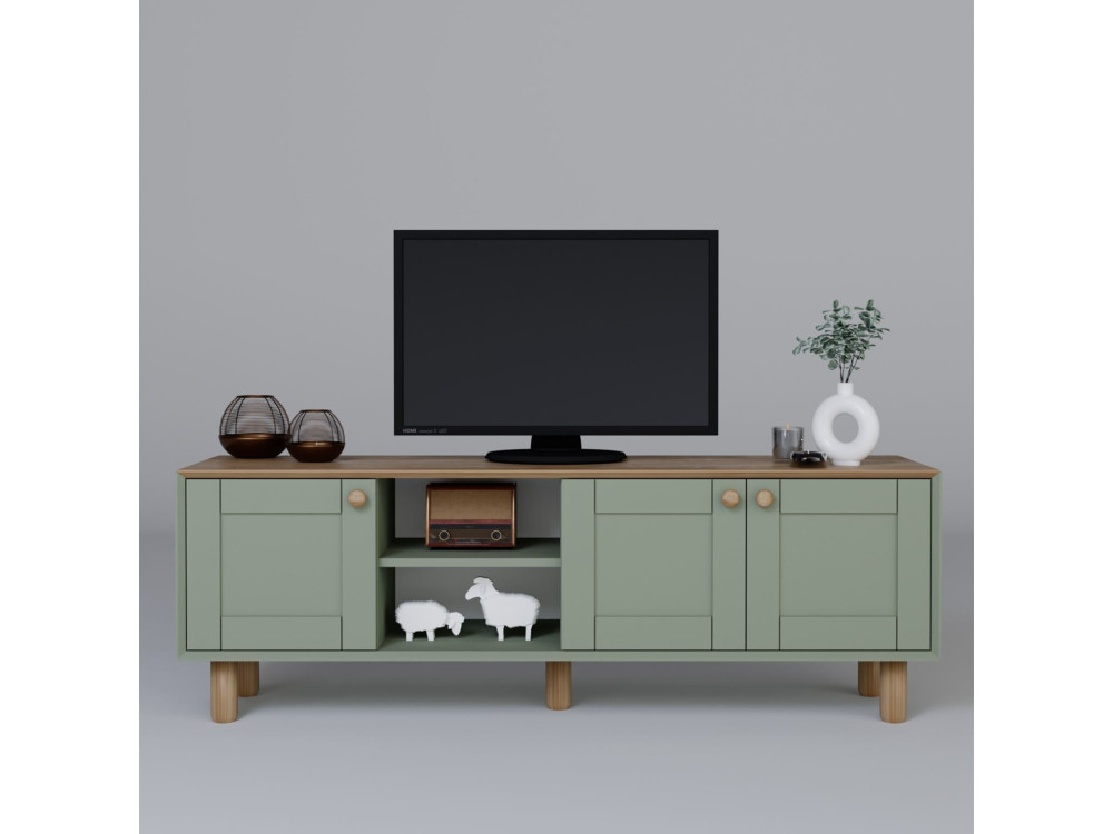 Mia" soporte de TV de madera - 160 x 40 x 56 cm - Verde