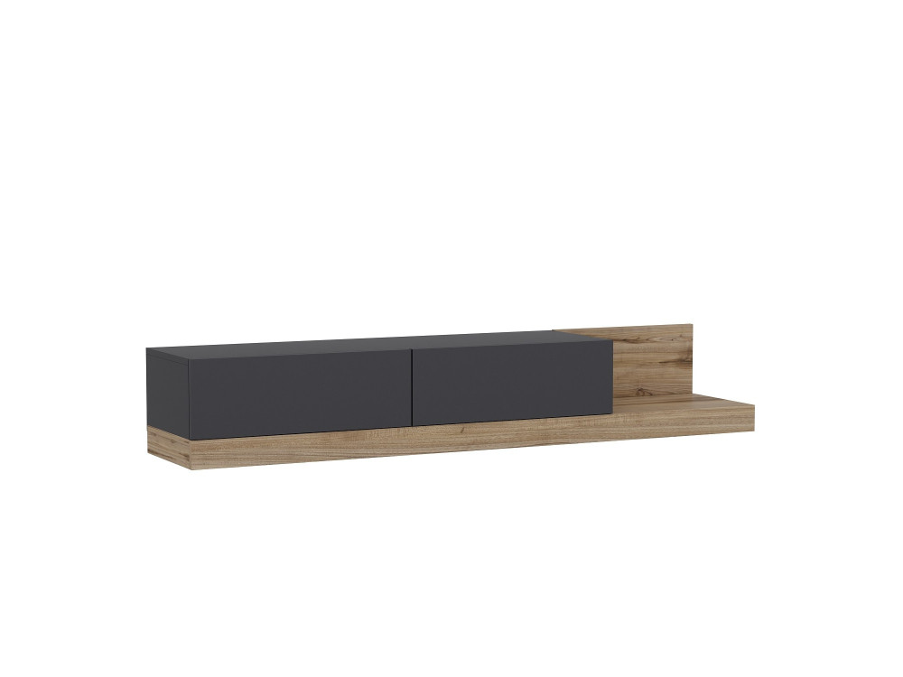 Mueble TV de madera "Majör" - 180 x 37 x 30 cm - Gris antracita