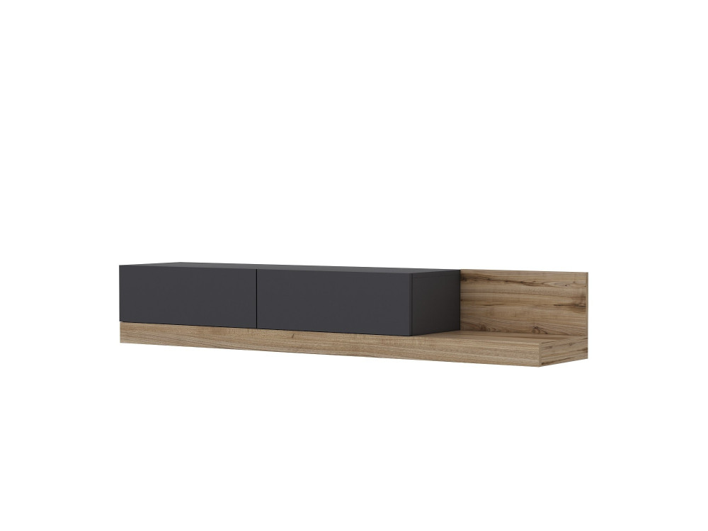 Mueble TV de madera "Majör" - 180 x 37 x 30 cm - Gris antracita