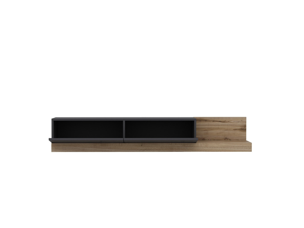 Mueble TV de madera "Majör" - 180 x 37 x 30 cm - Gris antracita