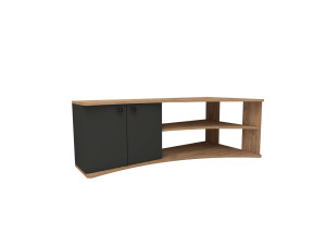 Mueble TV esquinero de madera "Termera" - 135 x 67 x 48 cm - Marrón