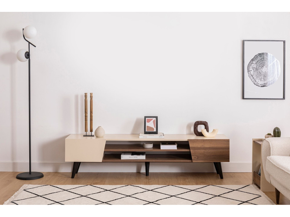 Soporte de TV de madera "Clark" - 180 x 37 x 45 cm - Marrón