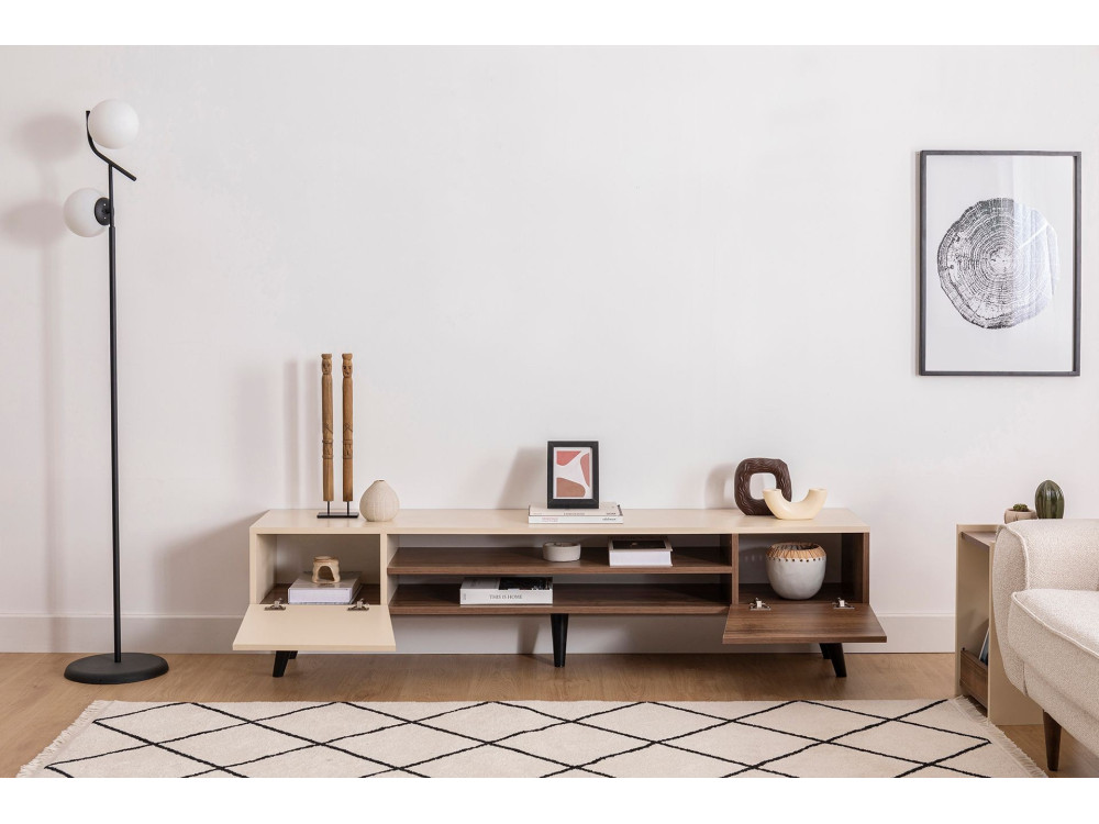 Soporte de TV de madera "Clark" - 180 x 37 x 45 cm - Marrón