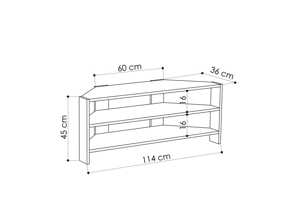 Mueble TV esquinero de madera "Thales" - 114 x 36 x 45 cm - Beige