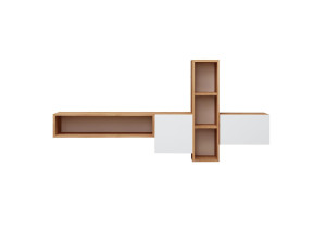 Soporte de TV de madera "Kumkuat" - 160 x 35 x 70 cm - Marrón