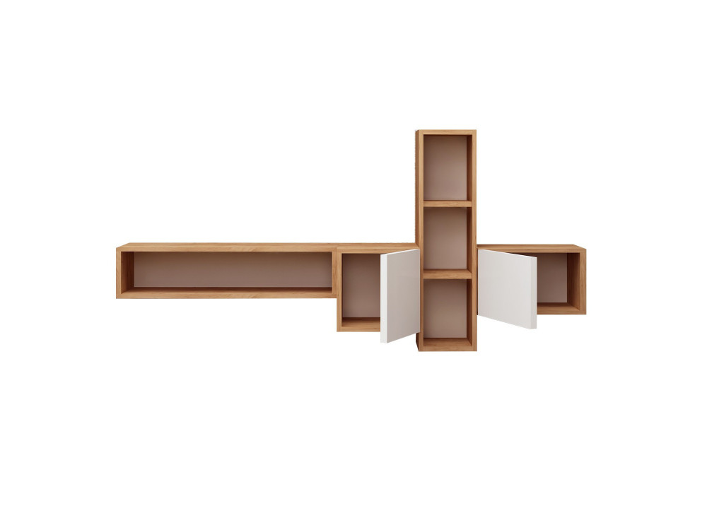 Soporte de TV de madera "Kumkuat" - 160 x 35 x 70 cm - Marrón