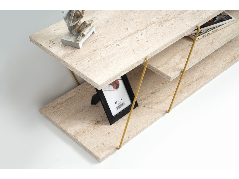 Soporte de TV de madera "Canaz" - 120 x 30 x 33 cm - Travertino