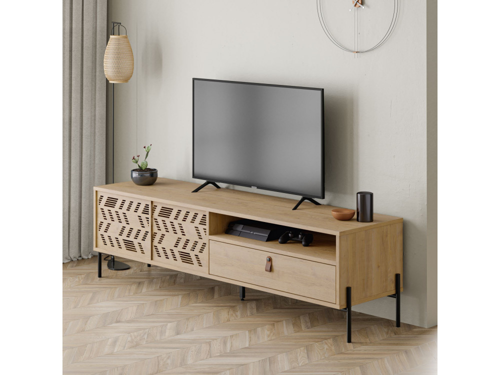 Soporte de TV de madera "Dionysos" - 170 x 45 x 48 cm - Beige