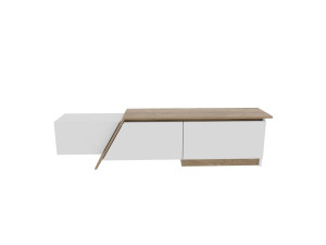 Soporte de TV de madera "Zonas" - 180 x 35 x 28 cm - Blanco