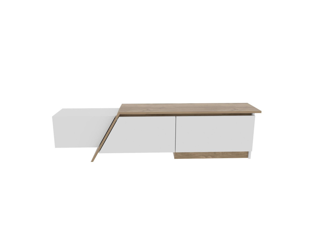 Soporte de TV de madera "Zonas" - 180 x 35 x 28 cm - Blanco