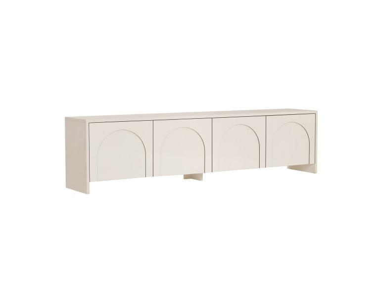 Soporte de TV de madera "Aurelia" - 180 x 32 x 45 cm - Crema