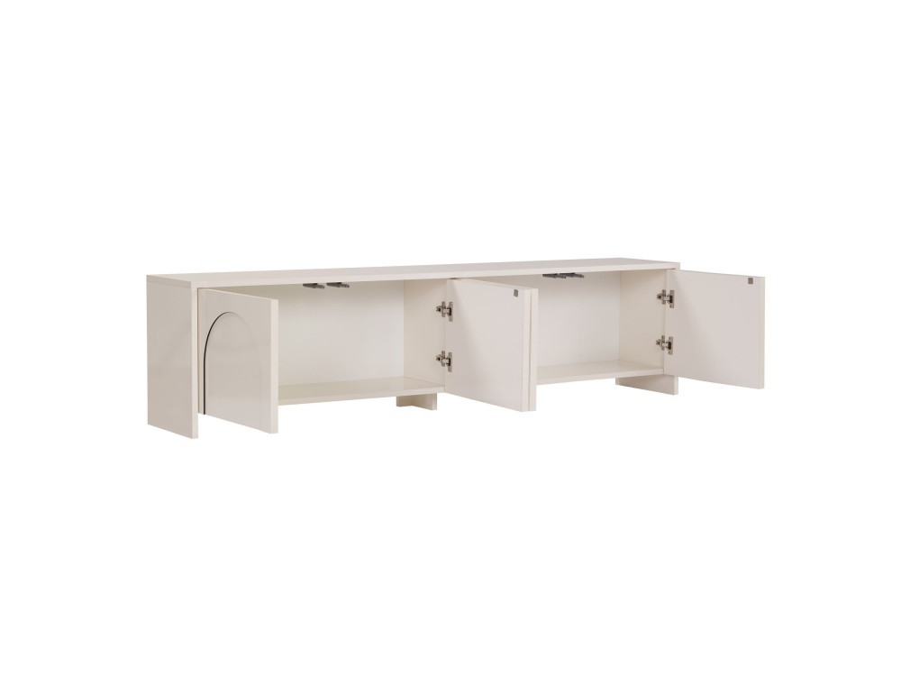 Soporte de TV de madera "Aurelia" - 180 x 32 x 45 cm - Crema