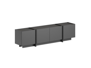 Soporte de TV de madera "Lowen" - 180 x 35 x 46 cm - Antracita / Negro