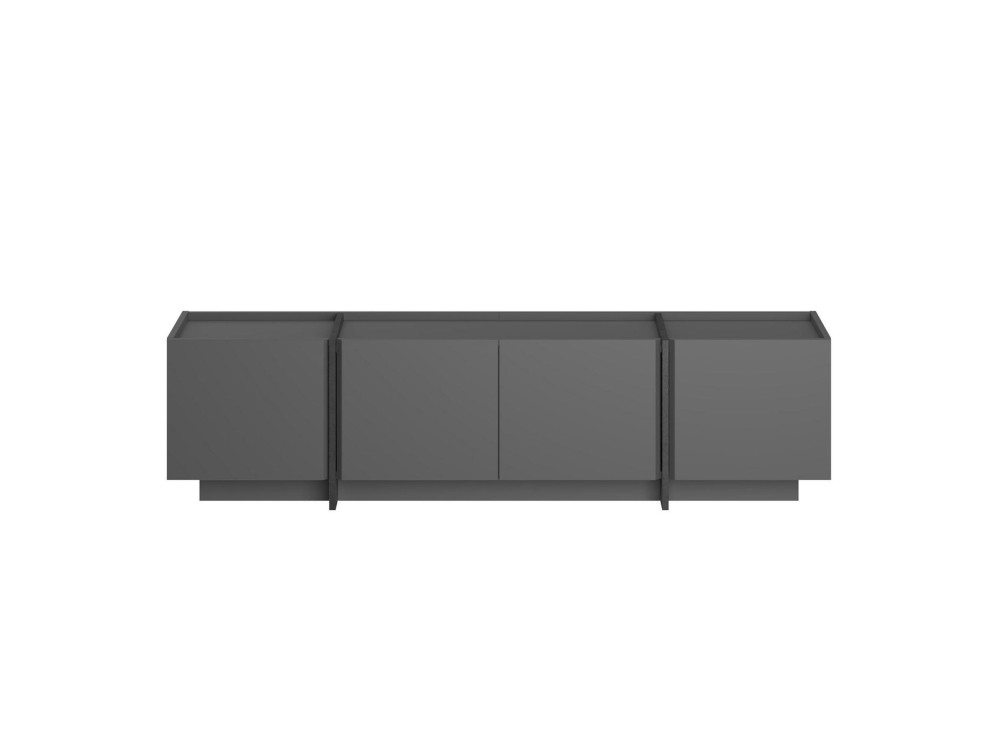 Soporte de TV de madera "Lowen" - 180 x 35 x 46 cm - Antracita / Negro