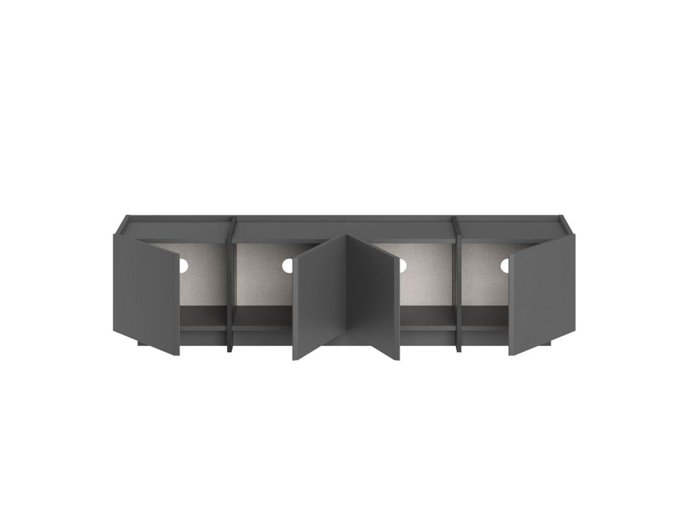 Soporte de TV de madera "Lowen" - 180 x 35 x 46 cm - Antracita / Negro