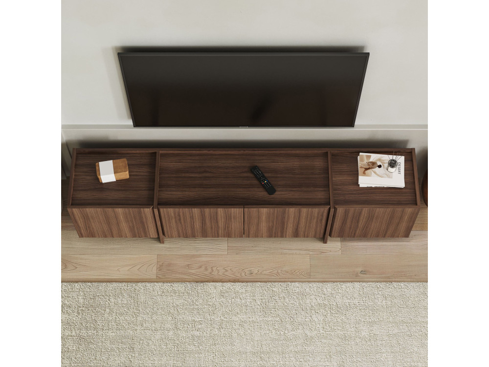 Soporte de TV de madera "Lowen" - 180 x 35 x 46 cm - Nogal Milano