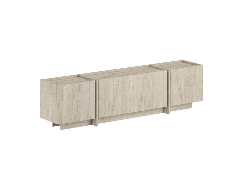 Soporte de TV de madera "Lowen" - 180 x 35 x 46 cm - Travertino
