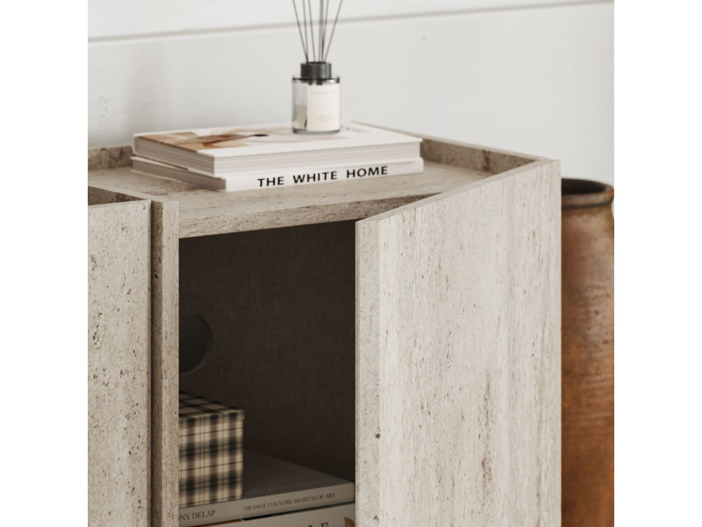 Soporte de TV de madera "Lowen" - 180 x 35 x 46 cm - Travertino