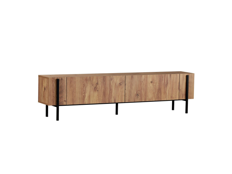 Soporte de TV de madera "Nexus" - 180 x 30 x 45 cm - Pino Atlántico / Negro