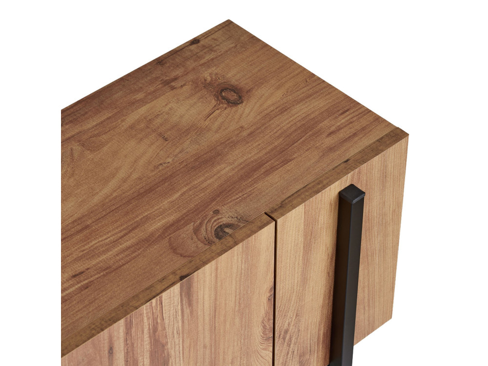 Soporte de TV de madera "Nexus" - 180 x 30 x 45 cm - Pino Atlántico / Negro