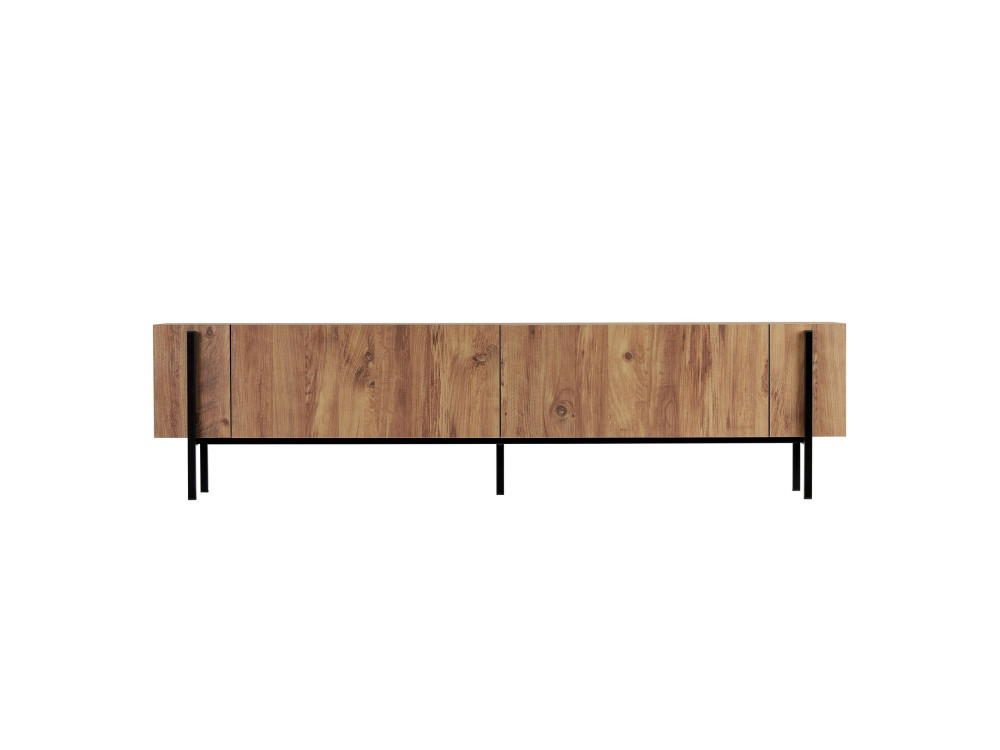 Soporte de TV de madera "Nexus" - 180 x 30 x 45 cm - Pino Atlántico / Negro