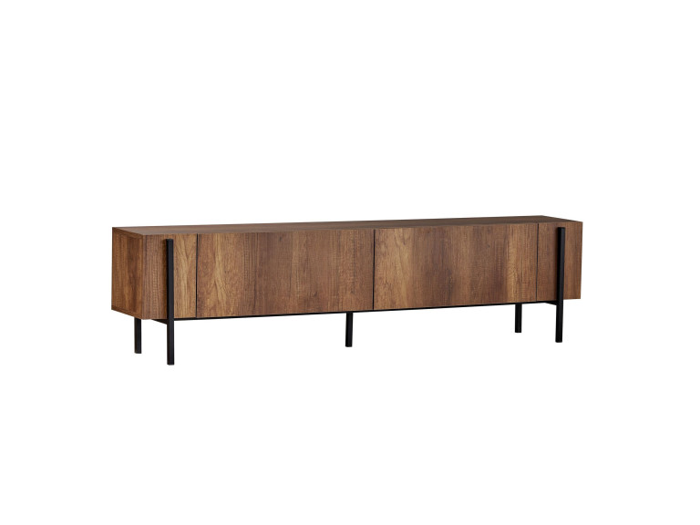 Soporte de TV de madera "Nexus" - 180 x 30 x 45 cm - Nogal Barroco / Negro