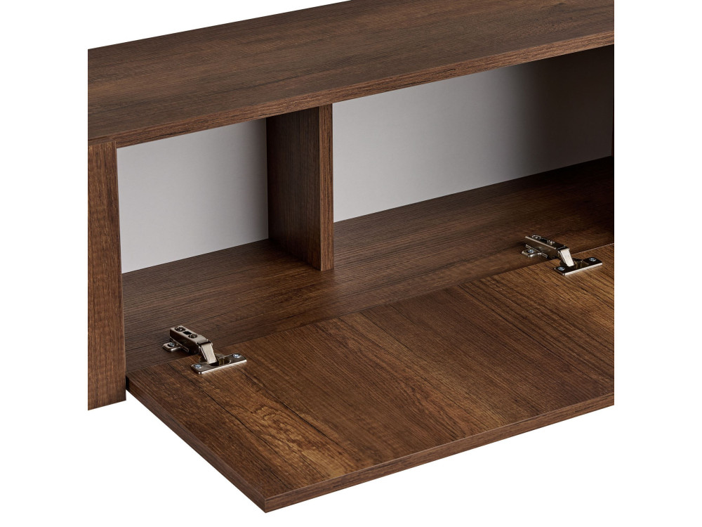 Soporte de TV de madera "Nexus" - 180 x 30 x 45 cm - Nogal Barroco / Negro